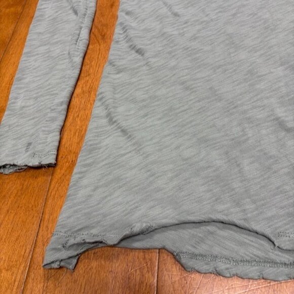 ATM Womens Slub Jersey Long Sleeve Destroyed Wash Tee Green Size XS Distressed - Picture 10 of 11